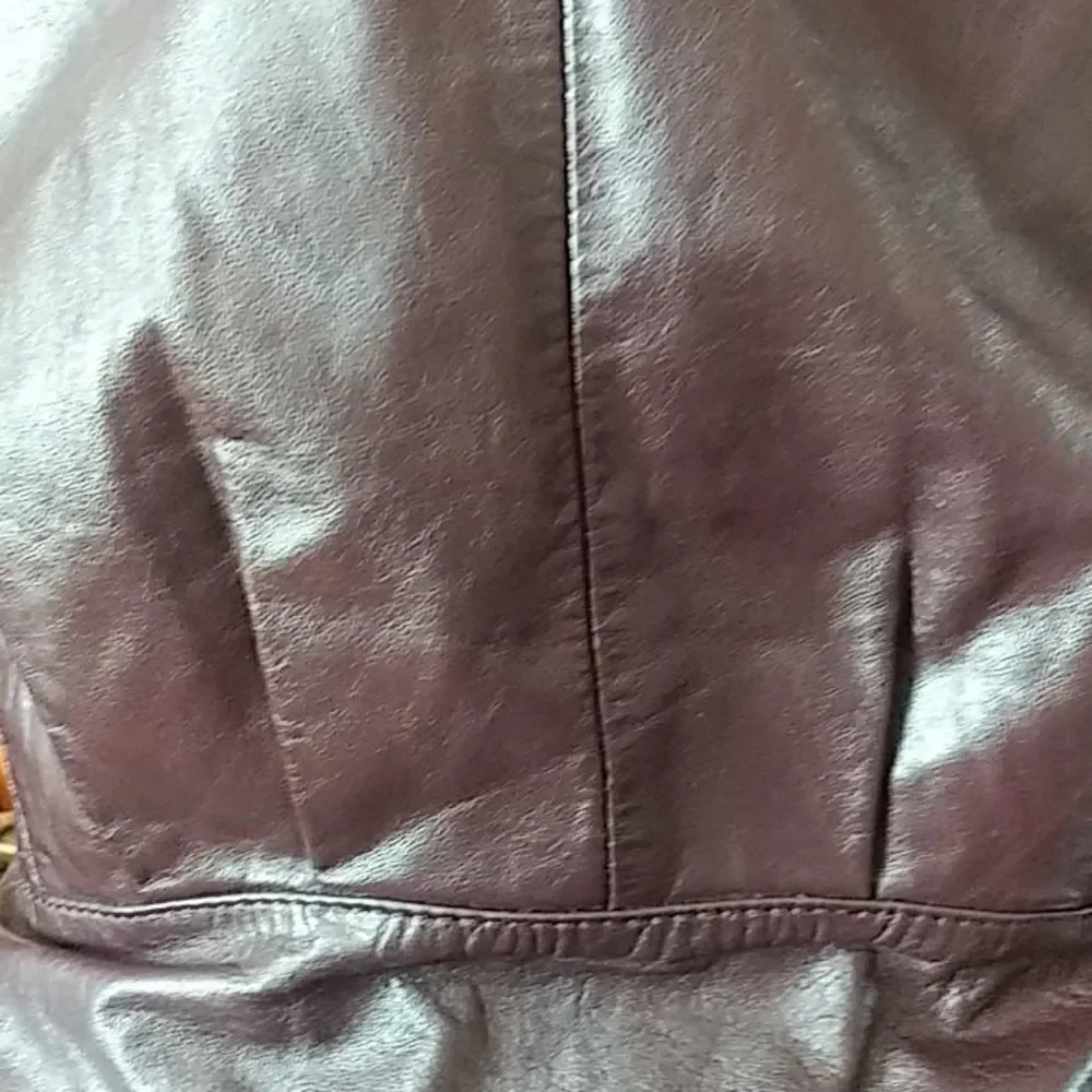 Bermans. Dark burgendy leather jacket